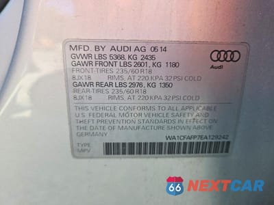 Zdjęcie 13 z 13 samochodu: 2014 AUDI Q5 PREMIUM VIN:WA1CFAFP7EA129242 - miniatura