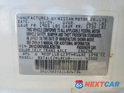 Zdjęcie 12 z 12 samochodu: 2025 NISSAN VERSA S VIN:3N1CN8DV8SL826736 - miniatura