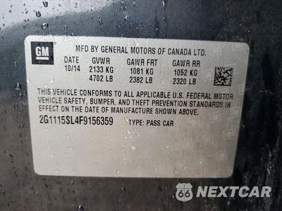 Zdjęcie 12 z 12 samochodu: 2015 CHEVROLET IMPALA LT VIN:2G1115SL4F9156359 - miniatura