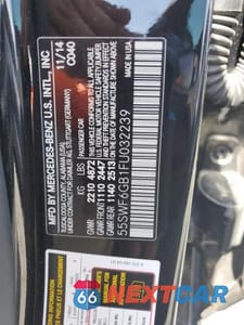 Zdjęcie 12 z 12 samochodu: 2015 MERCEDES-BENZ C 400 4MATIC VIN:55SWF6GB1FU032239 - miniatura