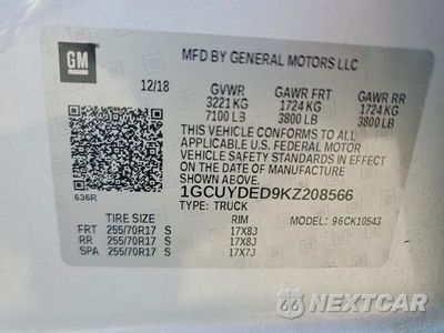 Zdjęcie 12 z 12 samochodu: 2019 CHEVROLET SILVERADO K1500 LT VIN:1GCUYDED9KZ208566 - miniatura
