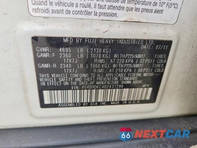 Zdjęcie 13 z 13 samochodu: 2011 SUBARU OUTBACK 3.6R LIMITED VIN:4S4BRDKC4B2437290 - miniatura