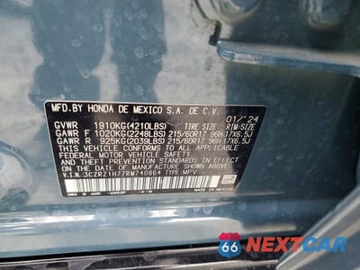 Zdjęcie 13 z 13 samochodu: 2024 HONDA HR-V EXL VIN:3CZRZ1H77RM740864 - miniatura