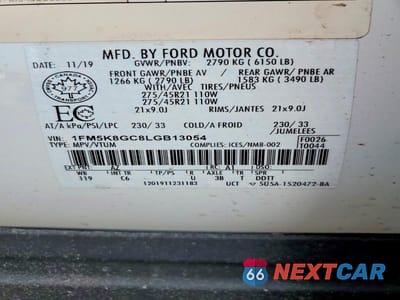 Zdjęcie 13 z 13 samochodu: 2020 FORD EXPLORER ST VIN:1FM5K8GC8LGB13054 - miniatura