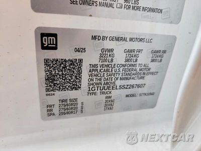 Zdjęcie 12 z 12 samochodu: 2025 GMC SIERRA K1500 AT4 VIN:1GTUUEEL5SZ267607 - miniatura
