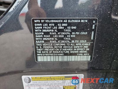 Zdjęcie 13 z 13 samochodu: 2014 VOLKSWAGEN TOUAREG V6 VIN:WVGEF9BP9ED014963 - miniatura
