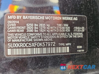 Zdjęcie 13 z 13 samochodu: 2015 BMW X5 XDRIVE35I VIN:5UXKR0C5XF0K57972 - miniatura