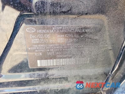 Zdjęcie 12 z 12 samochodu: 2009 HYUNDAI SONATA GLS VIN:5NPET46C39H550332 - miniatura