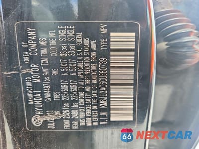 Zdjęcie 13 z 13 samochodu: 2012 HYUNDAI TUCSON GLS VIN:KM8JU3AC6CU360739 - miniatura