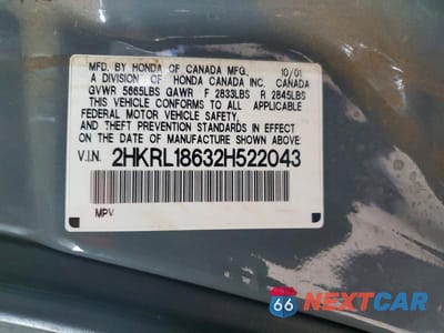 Zdjęcie 13 z 13 samochodu: 2002 HONDA ODYSSEY EX VIN:2HKRL18632H522043 - miniatura