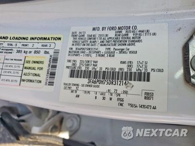 Zdjęcie 13 z 13 samochodu: 2013 FORD FUSION SE VIN:3FA6P0H75DR312141 - miniatura