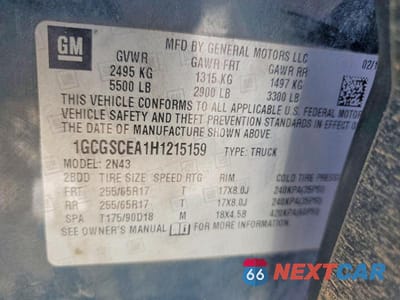 Zdjęcie 12 z 12 samochodu: 2017 CHEVROLET COLORADO LT VIN:1GCGSCEA1H1215159 - miniatura