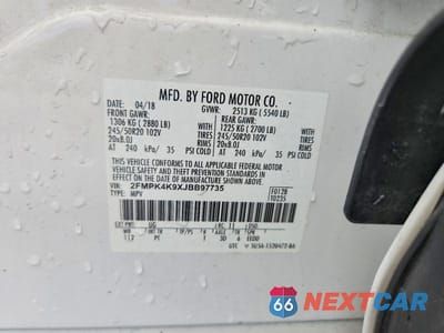 Zdjęcie 13 z 13 samochodu: 2018 FORD EDGE TITANIUM VIN:2FMPK4K9XJBB97735 - miniatura