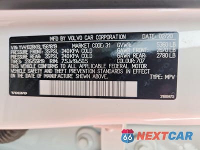 Zdjęcie 13 z 13 samochodu: 2020 VOLVO XC60 T5 MOMENTUM VIN:YV4102RK6L1561819 - miniatura