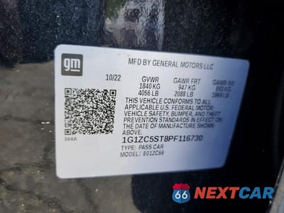 Zdjęcie 12 z 12 samochodu: 2023 CHEVROLET MALIBU LS VIN:1G1ZC5ST8PF116730 - miniatura
