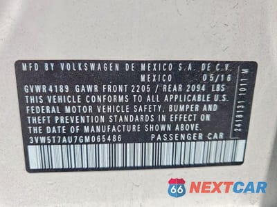 Zdjęcie 12 z 12 samochodu: 2016 VOLKSWAGEN GTI S/SE VIN:3VW5T7AU7GM065486 - miniatura