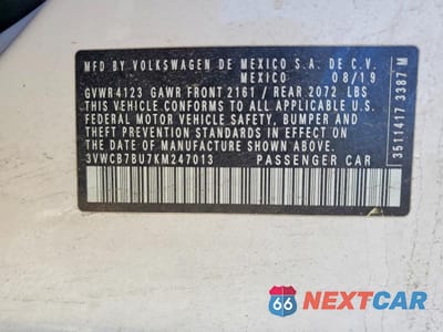 Zdjęcie 12 z 12 samochodu: 2019 VOLKSWAGEN JETTA S VIN:3VWCB7BU7KM247013 - miniatura