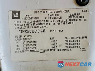 Zdjęcie 12 z 12 samochodu: 2006 GMC SIERRA K2500 HEAVY DUTY VIN:1GTHK29D16E181748 - miniatura
