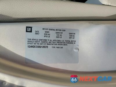 Zdjęcie 12 z 12 samochodu: 2008 BUICK LUCERNE CXL VIN:1G4HD57208U126578 - miniatura