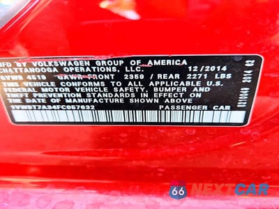 Zdjęcie 12 z 12 samochodu: 2015 VOLKSWAGEN PASSAT SE VIN:1VWBT7A34FC057632 - miniatura
