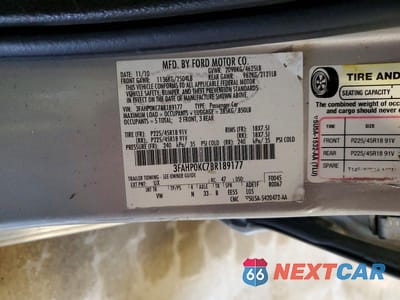 Zdjęcie 13 z 13 samochodu: 2011 FORD FUSION SPORT VIN:3FAHP0KC7BR189177 - miniatura