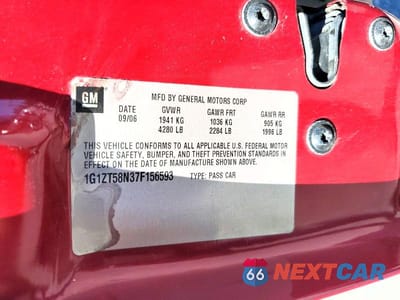 Zdjęcie 12 z 12 samochodu: 2007 CHEVROLET MALIBU LT VIN:1G1ZT58N37F156593 - miniatura
