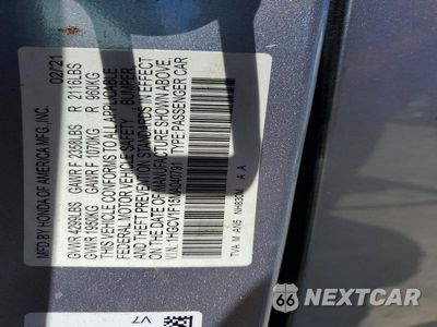 Zdjęcie 12 z 12 samochodu: 2021 HONDA ACCORD LX VIN:1HGCV1F15MA040791 - miniatura