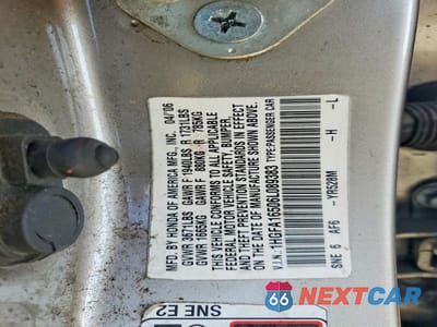 Zdjęcie 12 z 12 samochodu: 2006 HONDA CIVIC LX VIN:1HGFA16506L089383 - miniatura
