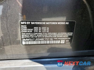 Zdjęcie 12 z 12 samochodu: 2022 BMW M340I VIN:3MW5U7J05N8C75116 - miniatura
