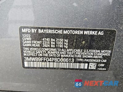 Zdjęcie 12 z 12 samochodu: 2023 BMW 330XI VIN:3MW89FF04P8D08613 - miniatura