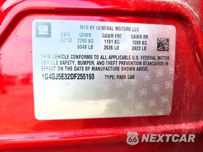 Zdjęcie 13 z 13 samochodu: 2013 BUICK LACROSSE TOURING VIN:1G4GJ5E32DF255193 - miniatura