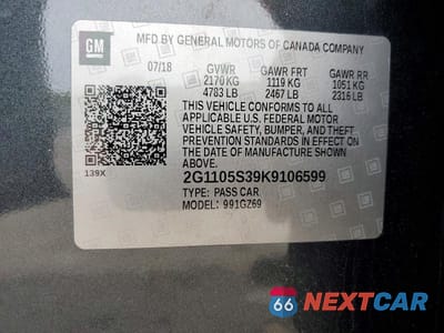 Zdjęcie 12 z 12 samochodu: 2019 CHEVROLET IMPALA PREMIER VIN:2G1105S39K9106599 - miniatura