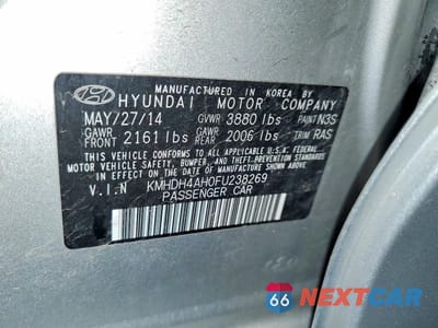 Zdjęcie 12 z 12 samochodu: 2015 HYUNDAI ELANTRA SPORT VIN:KMHDH4AH0FU238269 - miniatura