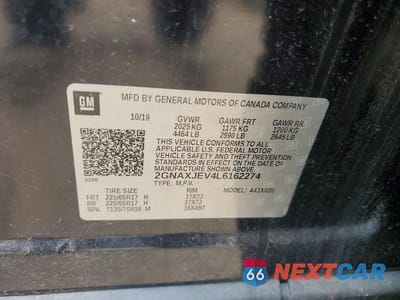 Zdjęcie 13 z 13 samochodu: 2020 CHEVROLET EQUINOX LT VIN:2GNAXJEV4L6162274 - miniatura