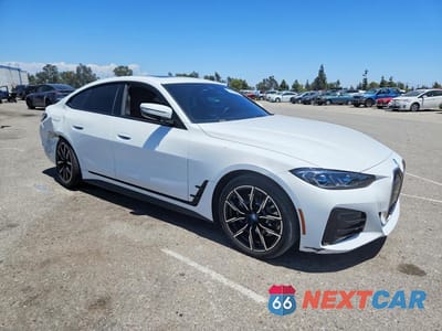 Czwarte zdjęcie samochodu z boku: 2023 BMW I4 EDRIVE 40 VIN:WBY73AW09PFR01778 - miniatura