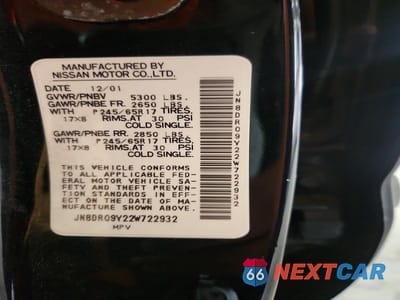 Zdjęcie 12 z 12 samochodu: 2002 NISSAN PATHFINDER SE VIN:JN8DR09Y22W722932 - miniatura