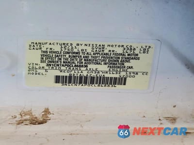 Zdjęcie 12 z 12 samochodu: 2012 NISSAN VERSA 1.6 S VIN:3N1CN7AP0CL868836 - miniatura