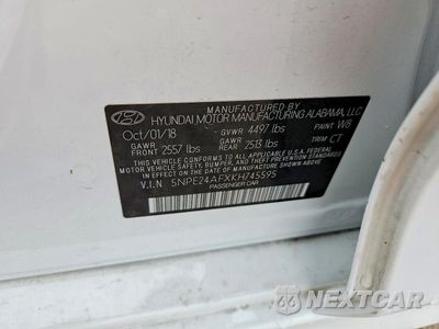 Zdjęcie 12 z 12 samochodu: 2019 HYUNDAI SONATA SE VIN:5NPE24AFXKH745595 - miniatura