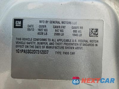 Zdjęcie 12 z 12 samochodu: 2013 CHEVROLET CRUZE LS VIN:1G1PA5SG2D7312037 - miniatura