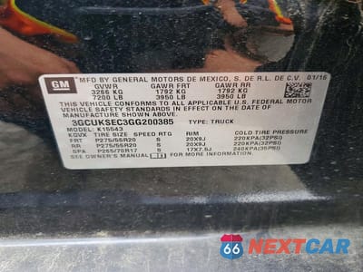 Zdjęcie 12 z 12 samochodu: 2016 CHEVROLET SILVERADO K1500 LTZ VIN:3GCUKSEC3GG200385 - miniatura