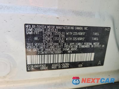 Zdjęcie 13 z 13 samochodu: 2022 TOYOTA RAV4 XLE VIN:2T3W1RFV1NC189681 - miniatura