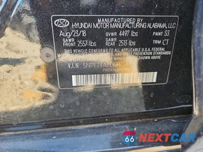 Zdjęcie 12 z 12 samochodu: 2019 HYUNDAI SONATA SE VIN:5NPE24AF0KH734153 - miniatura