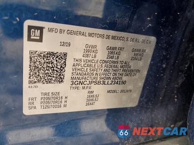 Zdjęcie 13 z 13 samochodu: 2020 CHEVROLET TRAX 1LT VIN:3GNCJPSB3LL234150 - miniatura