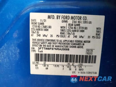 Zdjęcie 13 z 13 samochodu: 2022 FORD MAVERICK XL VIN:3FTTW8F97NRA20088 - miniatura