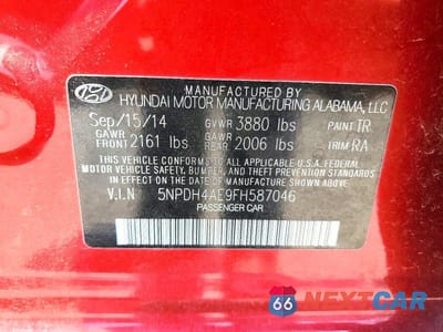 Zdjęcie 13 z 13 samochodu: 2015 HYUNDAI ELANTRA SE VIN:5NPDH4AE9FH587046 - miniatura