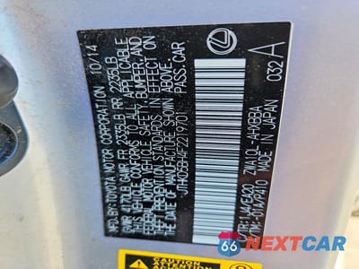 Zdjęcie 12 z 12 samochodu: 2015 LEXUS CT 200 VIN:JTHKD5BH4F2219701 - miniatura