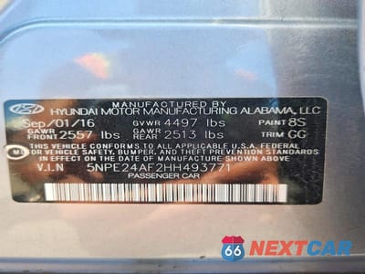 Zdjęcie 12 z 12 samochodu: 2017 HYUNDAI SONATA SE VIN:5NPE24AF2HH493771 - miniatura