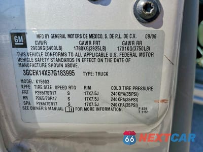 Zdjęcie 12 z 12 samochodu: 2007 CHEVROLET SILVERADO K1500 CLASSIC VIN:3GCEK14X57G183995 - miniatura