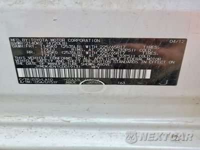 Zdjęcie 14 z 14 samochodu: 2012 TOYOTA RAV4 VIN:JTMDK4DV1CD019131 - miniatura