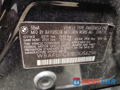 Zdjęcie 12 z 12 samochodu: 2011 BMW 535I VIN:WBAFU7C51BDU56256 - miniatura